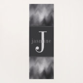 Modern zwart-wit wervelmonogram yogamat (Achterkant)