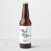 Modern, Zwart & Wit "Wij doen" Bier Etiket (Voorkant)