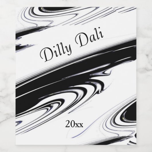 Modern zwart-wit wijn etiket (Enkel label)