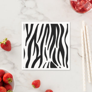 Modern zwart-wit zebrastrepenpatroon servetten