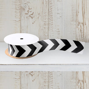 Modern Zwart-wit Zigzag Chevron Patroon Lint