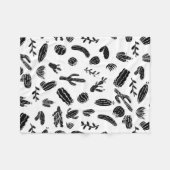 Modern zwart-wit, zuinig cactus patroon fleece deken (Voorkant (Horizontaal))