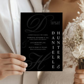 Modern zwart-wit zwart-wit bruiloft kaart