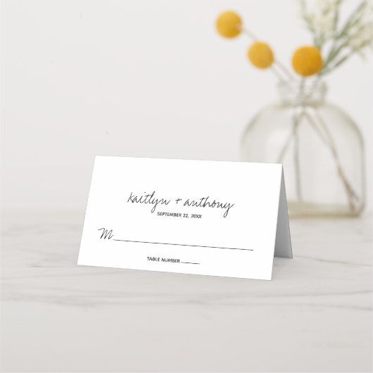 Modern zwart-witscript minimalistisch huwelijk (Voorkant)