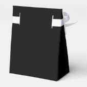 Modern zwart-witscript minimalistisch huwelijk bedankdoosjes (Achterkant)