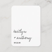 Modern zwart-witscript minimalistisch huwelijk informatiekaartje (Achterkant)