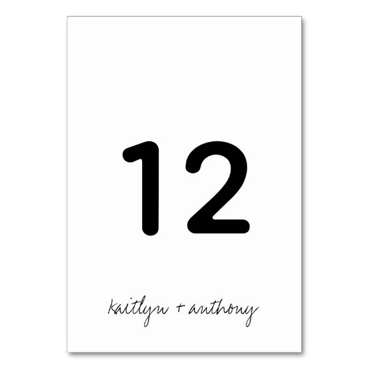 Modern zwart-witscript minimalistisch huwelijk kaart (Voorkant)