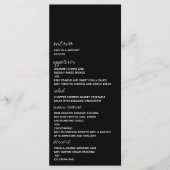 Modern zwart-witscript minimalistisch huwelijk menu (Voorkant)