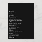 Modern zwart-witscript minimalistisch huwelijk menu (Voorkant)