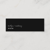Modern zwart-witscript minimalistisch huwelijk mini visitekaartje (Achterkant)