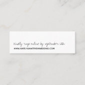 Modern zwart-witscript minimalistisch huwelijk mini visitekaartje (Voorkant)