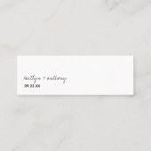Modern zwart-witscript minimalistisch huwelijk mini visitekaartje (Achterkant)