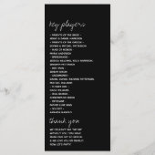 Modern zwart-witscript minimalistisch huwelijk programma (Achterkant)