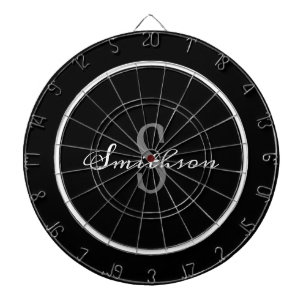 Modern zwart-witscript, speciaal aangepast dartbord