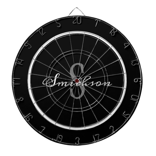 Modern zwart-witscript, speciaal aangepast dartbord (Voorkant)
