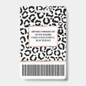Modern Zwart Witte Luipaard Dierprint Patroon Badge (Achterkant)