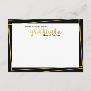Modern zwart-witwoord en Gold Striped Word van adv Kaart