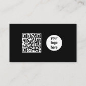 Modern Zwart Zakelijk Logo Social Media QR Code Visitekaartje (Voorkant)