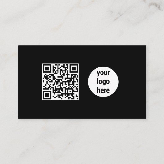 Modern Zwart Zakelijk Logo Social Media QR Code Visitekaartje (Voorkant)
