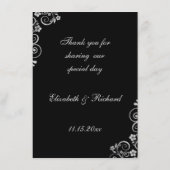 Modern Zwart Zilver Bruiloft Ceremonie Routebeschr Informatiekaartje (Achterkant)