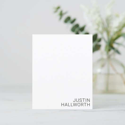 Modern zwarte naam op wit (Staand voorkant)