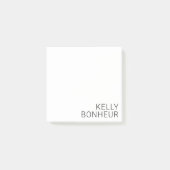 Modern zwarte naam op wit post-it® notes (Voorkant)