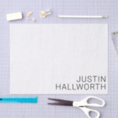 Modern zwarte naam op wit tissuepapier (Craft)