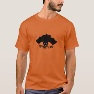 Modern Zwarte Vleermuis & Calligrafie T-Shirt