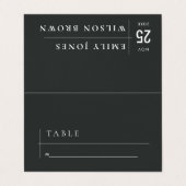 MODERN ZWARTE WITTE KRAFT TYPOGRAPHY WEDING VISITEKAARTJES (Buitenkant ongevouwen)