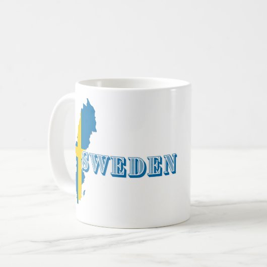 Modern zweden zweeds Art Letter kaart Vlag Souveni Koffiemok (Voorkant links)