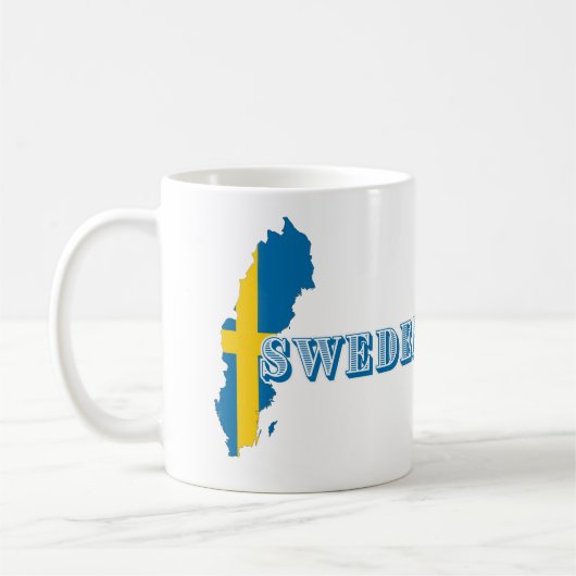 Modern zweden zweeds Art Letter kaart Vlag Souveni Koffiemok (Links)