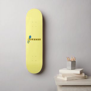 Modern zweden zweeds Art Letter kaart Vlag Souveni Skateboard