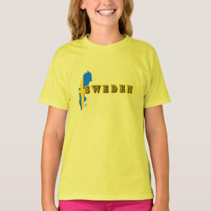 Modern zweden zweeds Art Letter kaart Vlag Souveni T-shirt