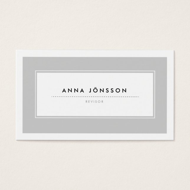 Moderna Grå Visitkort (Devant)