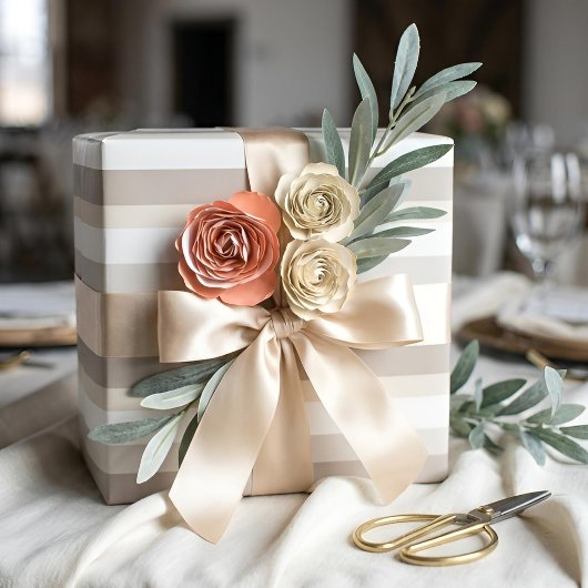 Moderna Linear | Alabster & Bone Cadeaupapier