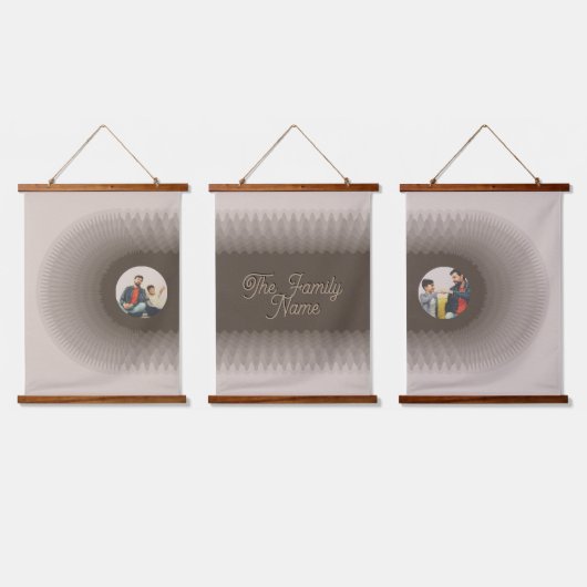 ModernAbstract Ripple Boho Personalized Hangend Wandkleed (Driedubbel)