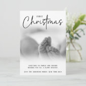 ModernDreamy gradient Eerste Kerstmis Aangepaste f Feestdagenkaart (Staand voorkant)