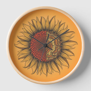 Moderne 10" Natuurlijke Hout Ronde Muur Klok