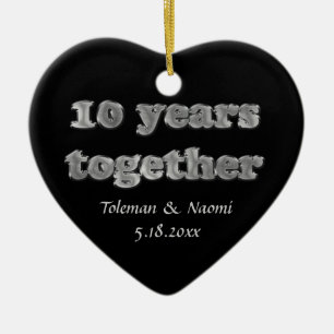 Moderne 10e Jubileum voor bruiloft 10 jaar Keramisch Ornament
