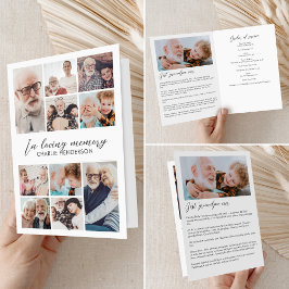 Moderne 12-foto in liefdevolle herinnering gevouwe programma