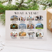 Moderne 12 foto Jaar-in-Review kerst Kaart