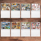 Moderne 12 foto's per maand Fotocollage Kalender