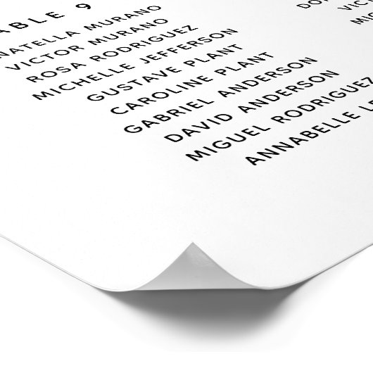 Moderne 12 Tables Bienvenue Tableau de sièges (Coin)