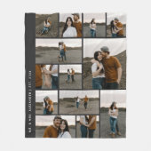 Moderne 13 Foto Collage Editable Color Fleece Deken (Voorkant)