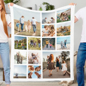 Moderne 14 fotocollage fleece deken
