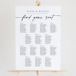 Moderne 14 Tafels Vind Je Plaats Zitplaatsindeling Poster