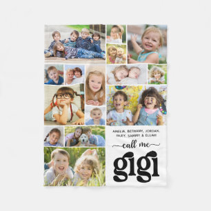 Moderne 15 foto-collagenaam Bel me Gigi Fleece Deken