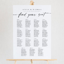 Moderne 15 Tafels Vind Uw Zitplaatskaart Foam Poster