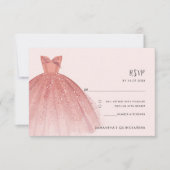 Moderne 15e verjaardagsfeest aangepaste RSVP-kaart (Voorkant)