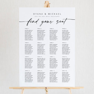 Moderne 16 Tafels Vind Uw Zitplaatskaart Foam Poster